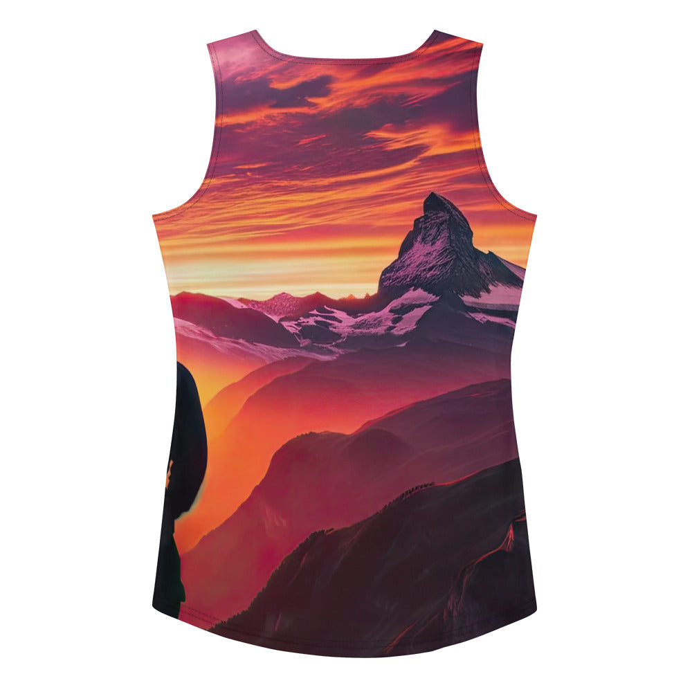 Foto der Schweizer Alpen im Sonnenuntergang, Himmel in surreal glänzenden Farbtönen - Damen Tanktop (All-Over Print) wandern xxx yyy zzz XL