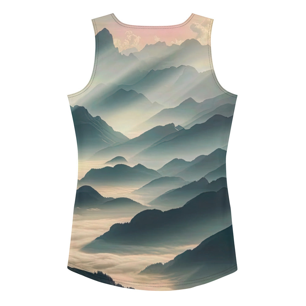 Foto der Alpen im Morgennebel, majestätische Gipfel ragen aus dem Nebel - Damen Tanktop (All-Over Print) berge xxx yyy zzz XL