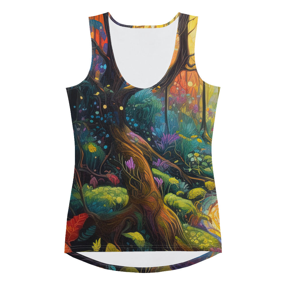 Wald und Wanderweg - Bunte, farbenfrohe Malerei - Damen Tanktop (All-Over Print) camping xxx