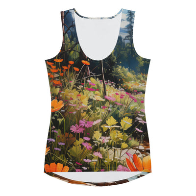 Berge, schöne Blumen und Bach im Wald - Damen Tanktop (All-Over Print) berge xxx