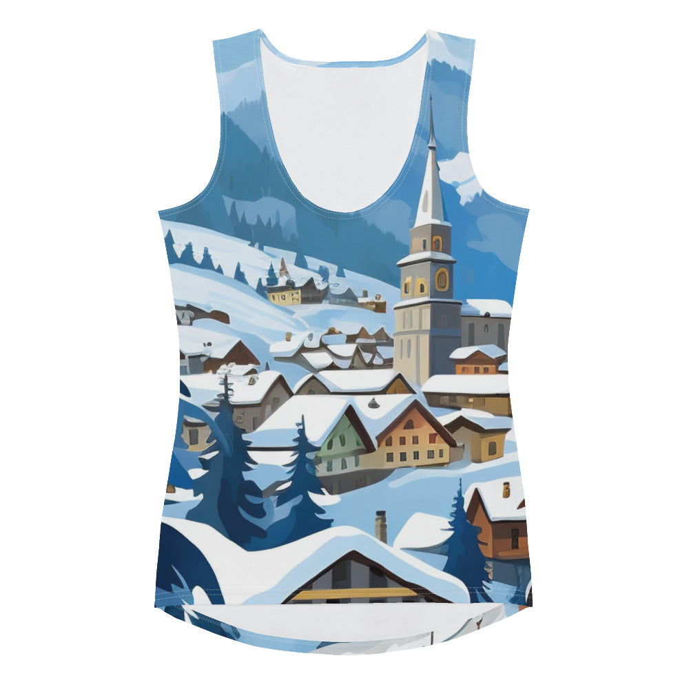 Kitzbühl - Berge und Schnee - Landschaftsmalerei - Damen Tanktop (All-Over Print) ski xxx