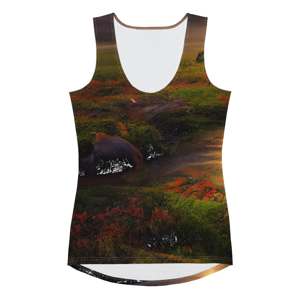 Landschaft mit wilder Atmosphäre - Malerei - Damen Tanktop (All-Over Print) berge xxx