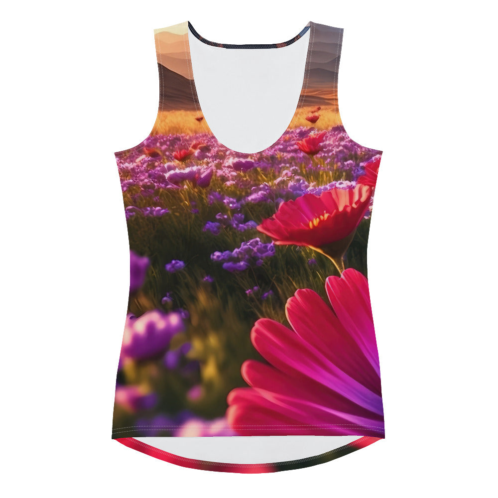 Wünderschöne Blumen und Berge im Hintergrund - Damen Tanktop (All-Over Print) berge xxx