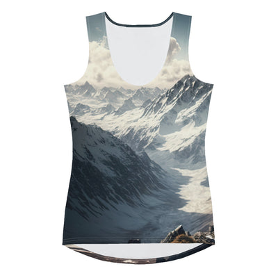 Wanderer auf Berg von hinten - Malerei - Damen Tanktop (All-Over Print) berge xxx