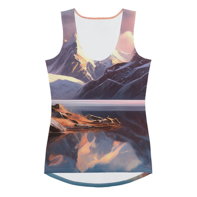 Berg und Bergsee - Landschaftsmalerei - Damen Tanktop (All-Over Print) berge xxx