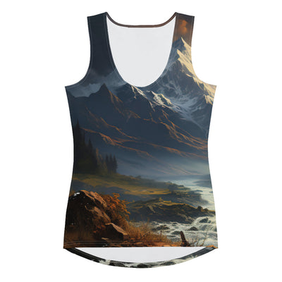 Berge, Sonne, steiniger Bach und Wolken - Epische Stimmung - Damen Tanktop (All-Over Print) berge xxx