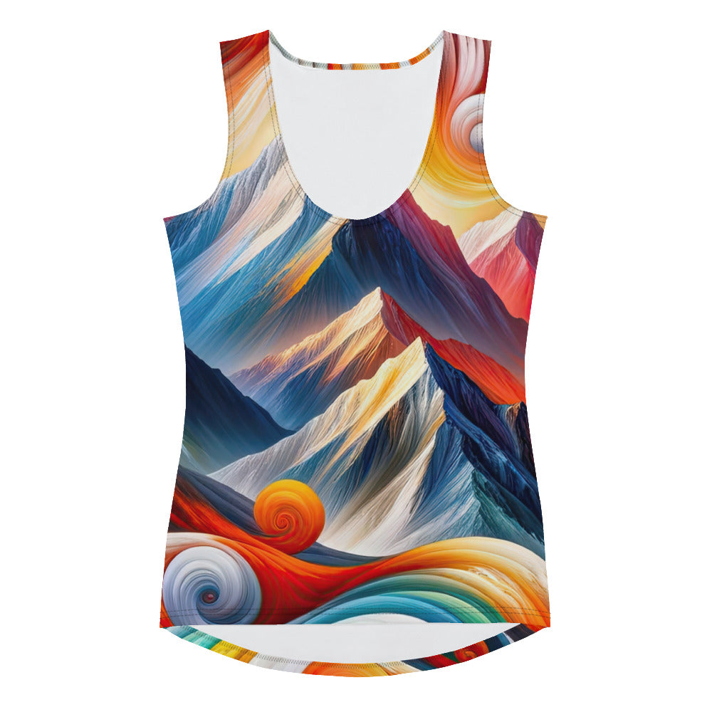 Abstrakte Kunst der Alpen voller lebendiger Farben und dynamischer Bewegung. Es dominiert ein farbiger Fuchs - All-Over Print Women's camping xxx yyy zzz