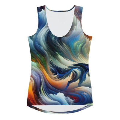 Alpen Abstraktgemälde mit Wolf Silhouette in lebhaften Farben (AN) - Damen Tanktop (All-Over Print) xxx yyy zzz