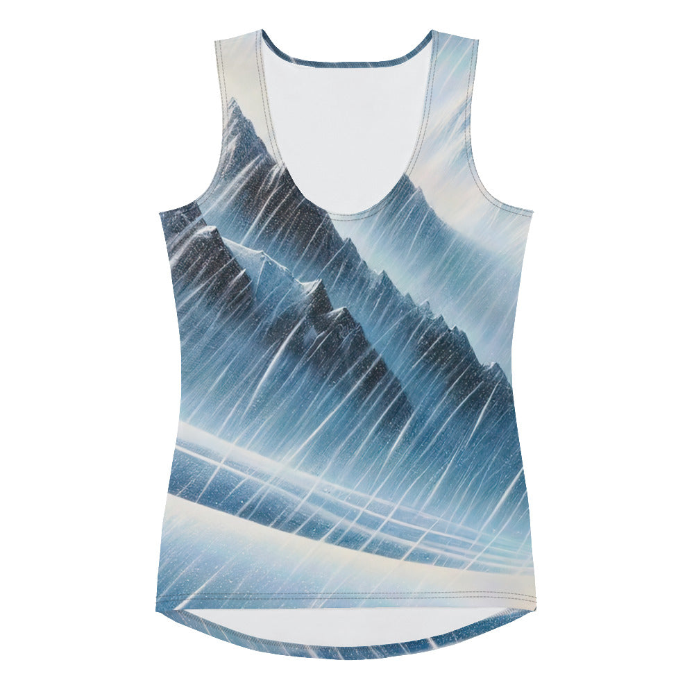 Wanderer und Bergsteiger im Schneesturm: Acrylgemälde der Alpen - Damen Tanktop (All-Over Print) wandern xxx yyy zzz