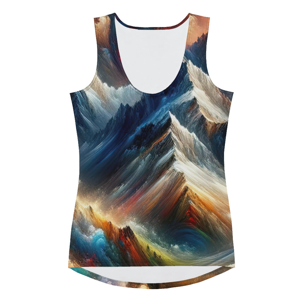 Expressionistische Alpen, Berge: Gemälde mit Farbexplosion - Damen Tanktop (All-Over Print) berge xxx yyy zzz