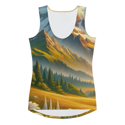 Heitere Alpenschönheit: Schneeberge und Wildblumenwiesen - Damen Tanktop (All-Over Print) berge xxx yyy zzz