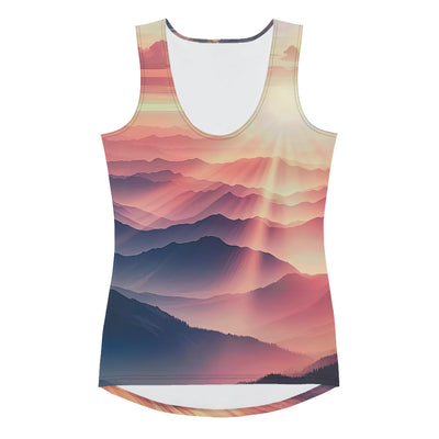 Schöne Berge bei Sonnenaufgang: Malerei in Pastelltönen - Damen Tanktop (All-Over Print) berge xxx yyy zzz