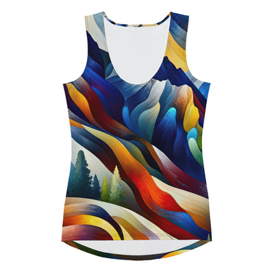 Alpiner Steinbock: Abstrakte Farbflut und lebendige Berge - Damen Tanktop (All-Over Print) berge xxx yyy zzz