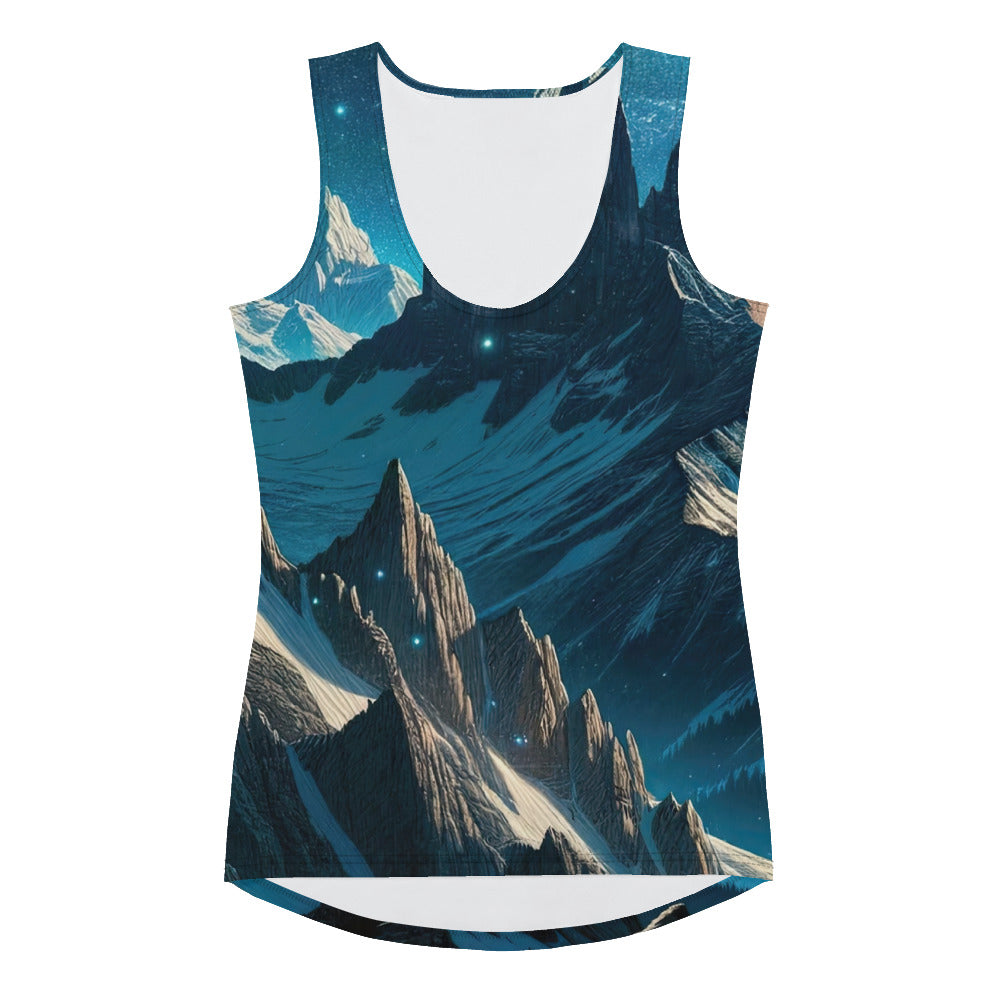 Fuchs in Alpennacht: Digitale Kunst der eisigen Berge im Mondlicht - Damen Tanktop (All-Over Print) camping xxx yyy zzz