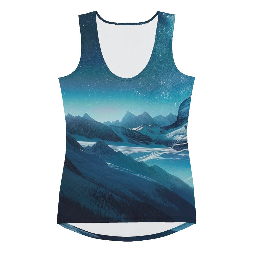 Winterabend in den Bergen: Digitale Kunst mit Sternenhimmel - Damen Tanktop (All-Over Print) berge xxx yyy zzz