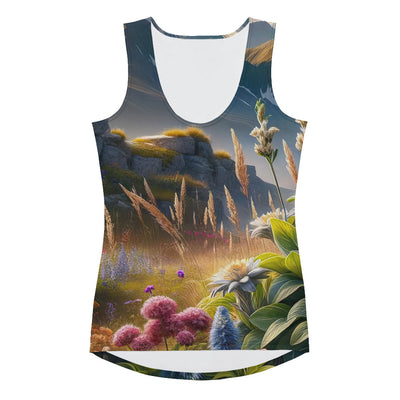 Alpine Flora: Digitales Kunstwerk mit lebendigen Blumen - Damen Tanktop (All-Over Print) berge xxx yyy zzz