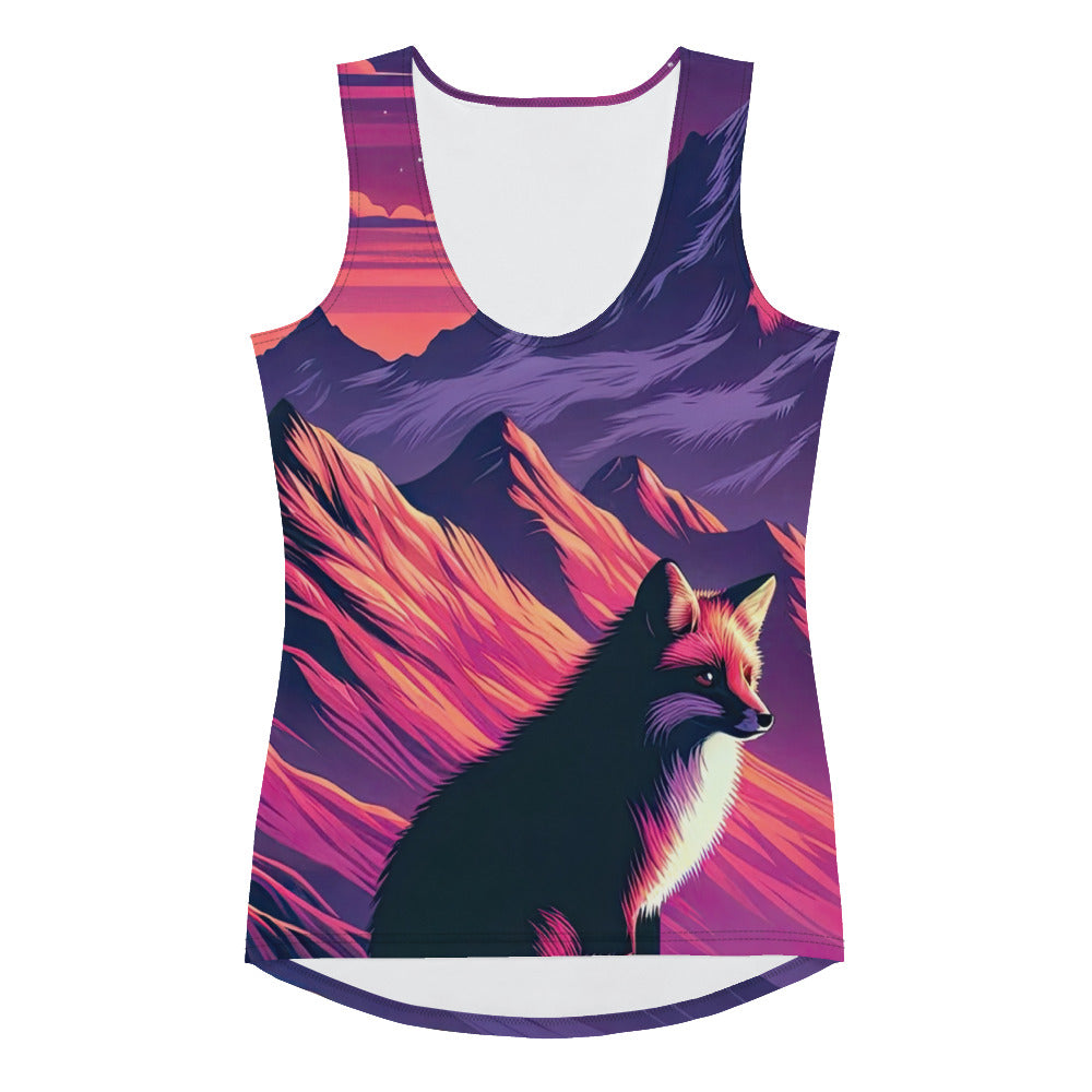 Fuchs im dramatischen Sonnenuntergang: Digitale Bergillustration in Abendfarben - Damen Tanktop (All-Over Print) camping xxx yyy zzz