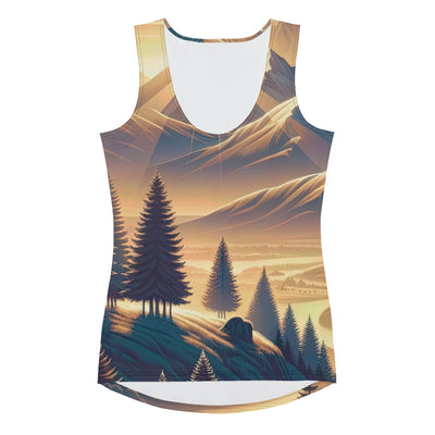 Alpen-Morgendämmerung, erste Sonnenstrahlen auf Schneegipfeln - Damen Tanktop (All-Over Print) berge xxx yyy zzz