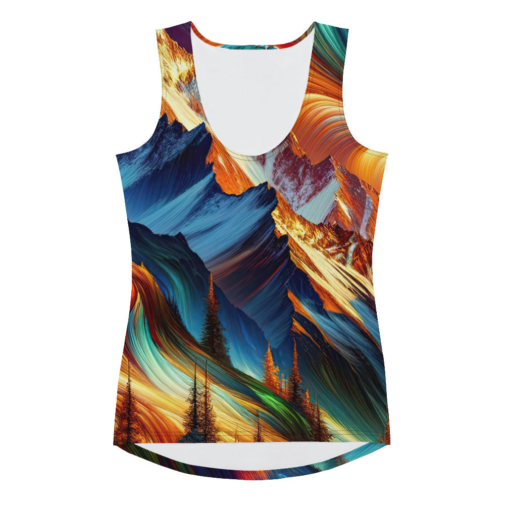 Digitale Kunst der Alpen, Landschaft mit wirbelnden, abstrakten Formen - Damen Tanktop (All-Over Print) berge xxx yyy zzz