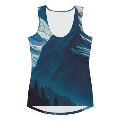 Legendäre Alpennacht, Mondlicht-Berge unter Sternenhimmel - Damen Tanktop (All-Over Print) berge xxx yyy zzz