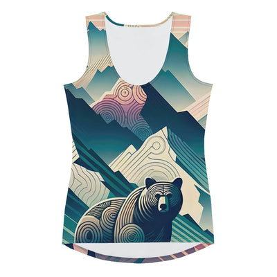 Bär im Panoramablick der Alpen, moderne Kunst-Gebirgsschichten - Damen Tanktop (All-Over Print) camping xxx yyy zzz