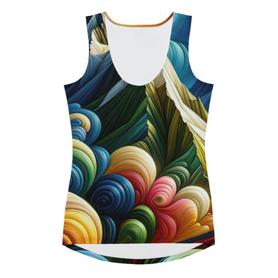 Abstrakte Bergwelt in lebendigen Farben mit Zelt - Damen Tanktop (All-Over Print) camping xxx yyy zzz