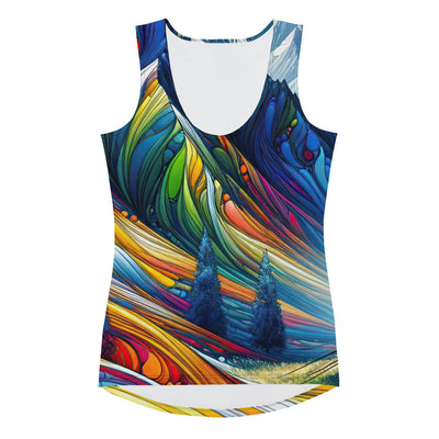 Surreale Alpen in abstrakten Farben, dynamische Formen der Landschaft - Damen Tanktop (All-Over Print) camping xxx yyy zzz