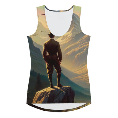 Ölgemälde eines Schweizer Wanderers in den Alpen bei goldenem Sonnenlicht - Damen Tanktop (All-Over Print) wandern xxx yyy zzz