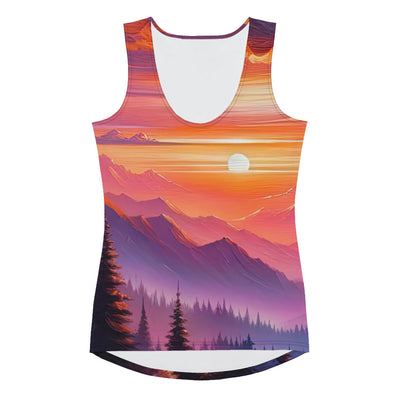 Ölgemälde der Alpenlandschaft im ätherischen Sonnenuntergang, himmlische Farbtöne - Damen Tanktop (All-Over Print) berge xxx yyy zzz