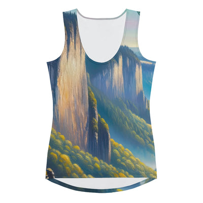 Ölgemälde einer ruhigen Szene in Luxemburg mit Heißluftballon und blauem Himmel - Damen Tanktop (All-Over Print) berge xxx yyy zzz