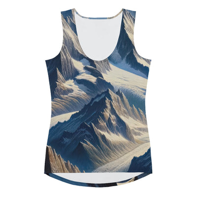 Ölgemälde der Alpen mit hervorgehobenen zerklüfteten Geländen im Licht und Schatten - Damen Tanktop (All-Over Print) berge xxx yyy zzz