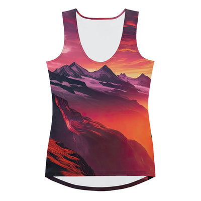 Foto der Schweizer Alpen im Sonnenuntergang, Himmel in surreal glänzenden Farbtönen - Damen Tanktop (All-Over Print) wandern xxx yyy zzz