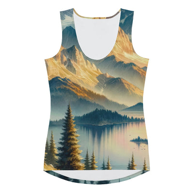 Aquarell der Alpenpracht bei Sonnenuntergang, Berge im goldenen Licht - Damen Tanktop (All-Over Print) berge xxx yyy zzz