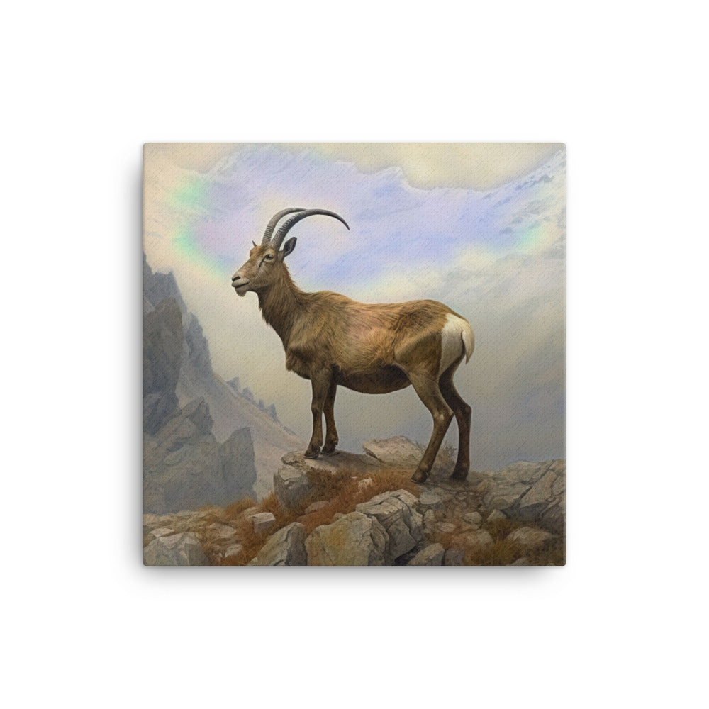 Steinbock am Berg - Wunderschöne Malerei - Leinwand berge xxx 30.5 x 30.5 cm