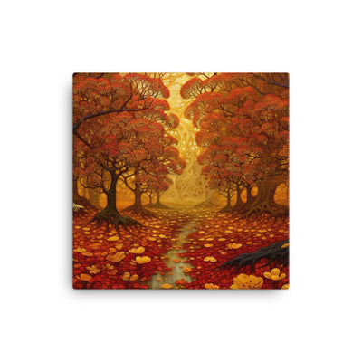 Wald im Herbst und kleiner Bach - Leinwand camping xxx 30.5 x 30.5 cm