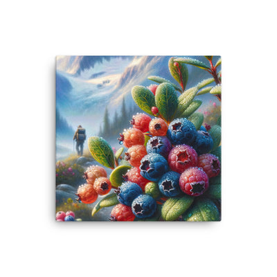 Ölgemälde einer Nahaufnahme von Alpenbeeren in satten Farben und zarten Texturen - Leinwand wandern xxx yyy zzz 30.5 x 30.5 cm