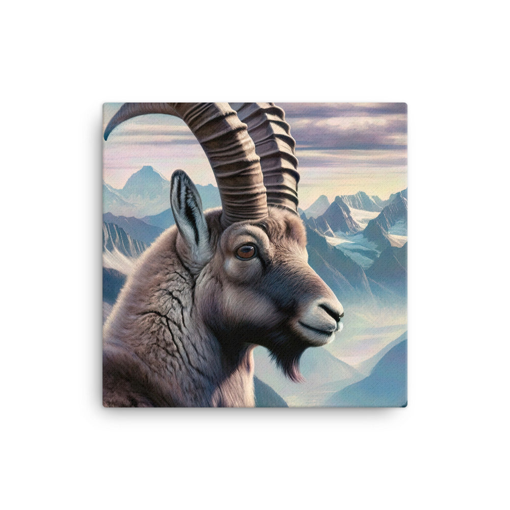 Digitales Steinbock-Porträt vor Alpenkulisse - Leinwand berge xxx yyy zzz 30.5 x 30.5 cm