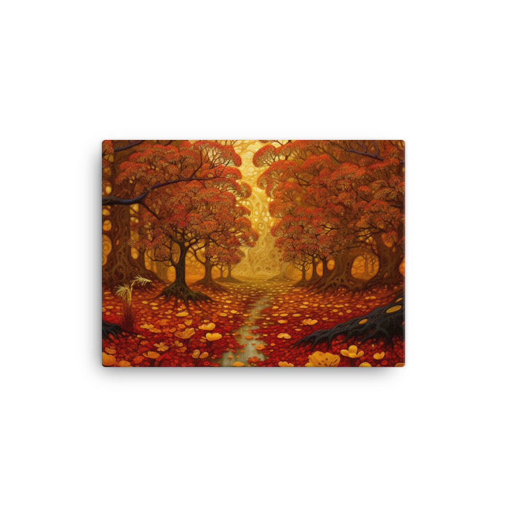 Wald im Herbst und kleiner Bach - Leinwand camping xxx 30.5 x 40.6 cm