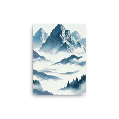 Nebeliger Alpenmorgen-Essenz, verdeckte Täler und Wälder - Leinwand berge xxx yyy zzz 30.5 x 40.6 cm