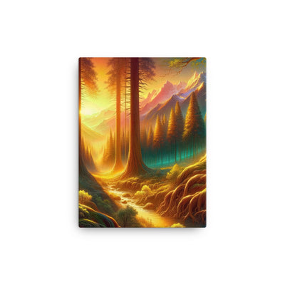 Golden-Stunde Alpenwald, Sonnenlicht durch Blätterdach - Leinwand camping xxx yyy zzz 30.5 x 40.6 cm