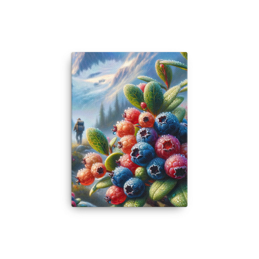 Ölgemälde einer Nahaufnahme von Alpenbeeren in satten Farben und zarten Texturen - Leinwand wandern xxx yyy zzz 30.5 x 40.6 cm