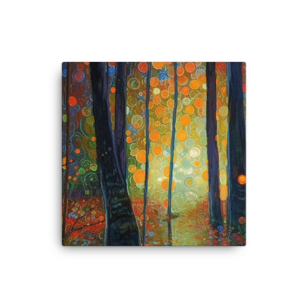 Wald voller Bäume - Herbstliche Stimmung - Malerei - Leinwand camping xxx 40.6 x 40.6 cm