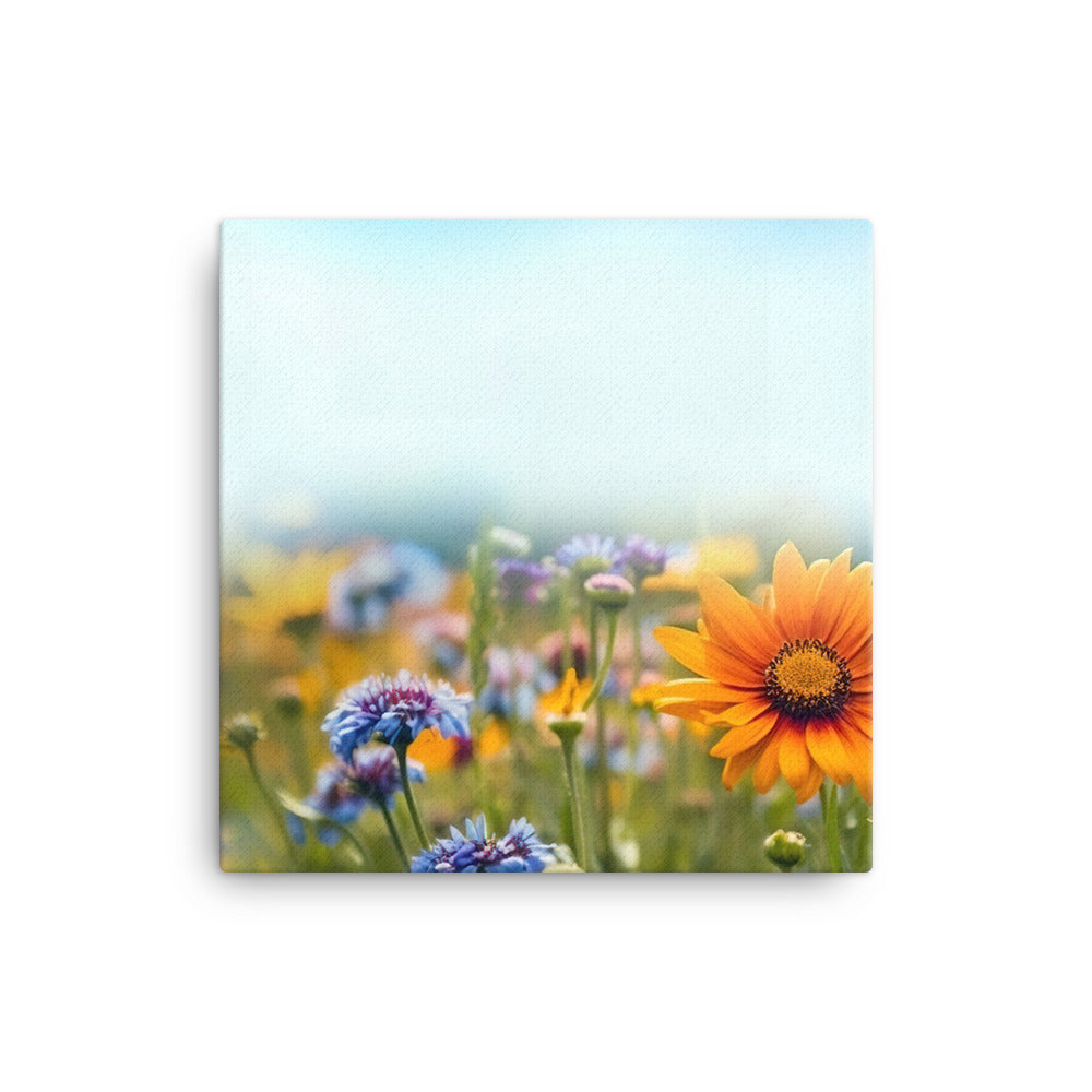 Foto von Blumen im Sonnenschein - Nahaufnahme - Leinwand camping xxx 40.6 x 40.6 cm