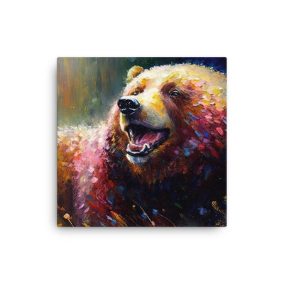 Süßer Bär - Ölmalerei - Leinwand camping xxx 40.6 x 40.6 cm