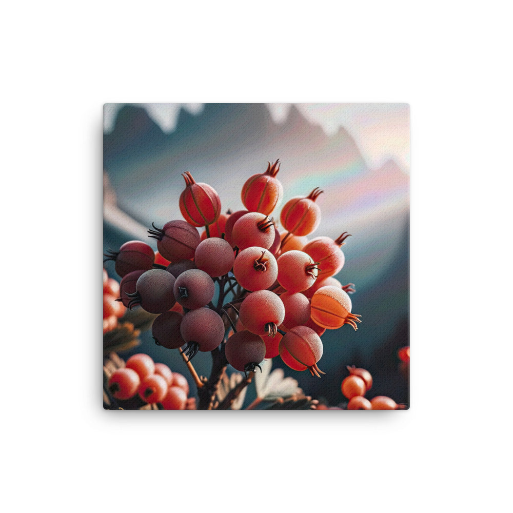 Foto einer Gruppe von Alpenbeeren mit kräftigen Farben und detaillierten Texturen - Leinwand berge xxx yyy zzz 40.6 x 40.6 cm