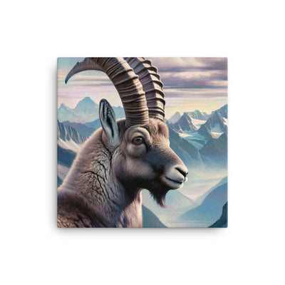 Digitales Steinbock-Porträt vor Alpenkulisse - Leinwand berge xxx yyy zzz 40.6 x 40.6 cm