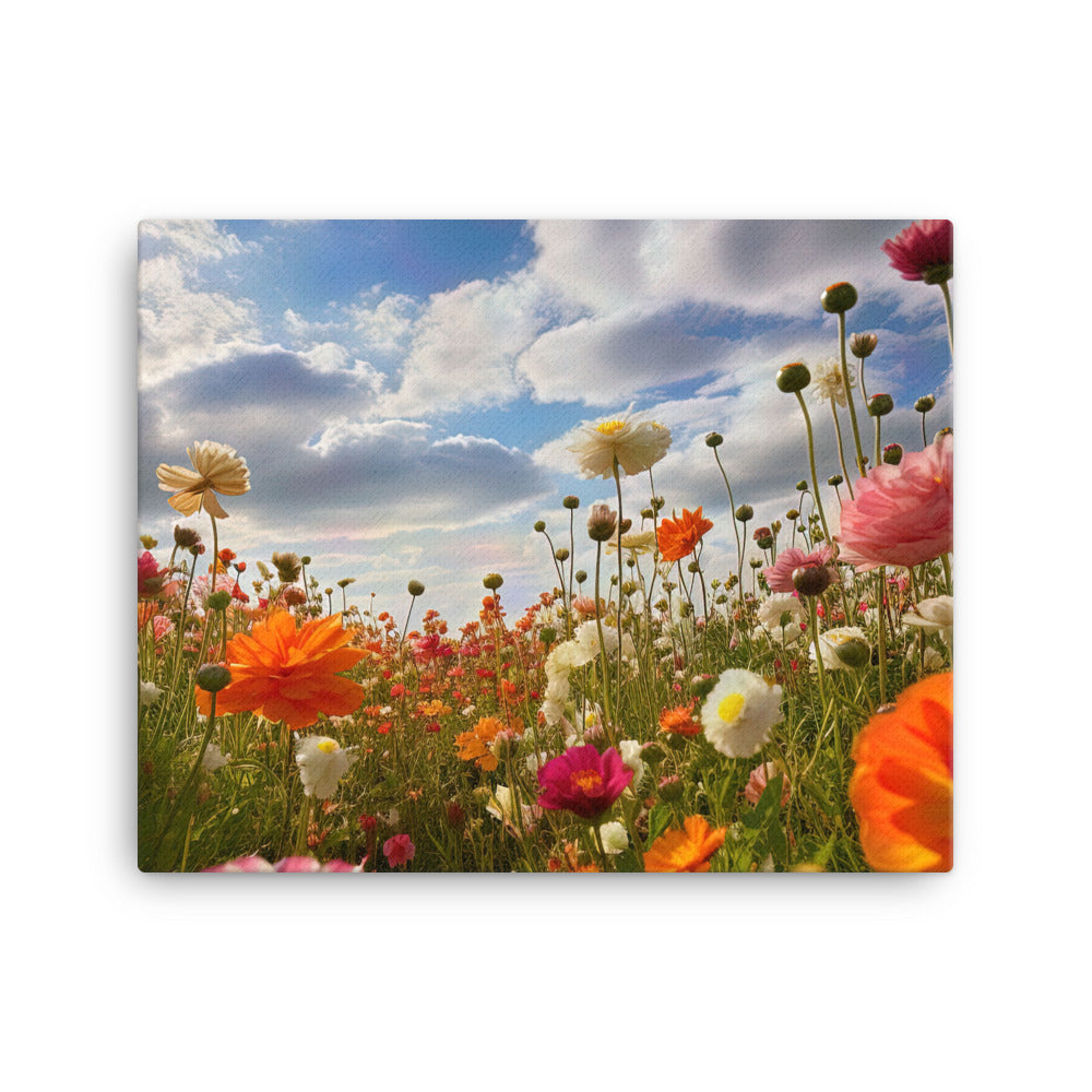 Blumenfeld und Sonnenschein - Leinwand camping xxx 40.6 x 50.8 cm