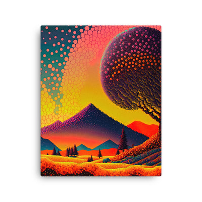 Berge und warme Farben - Punktkunst - Leinwand berge xxx 40.6 x 50.8 cm