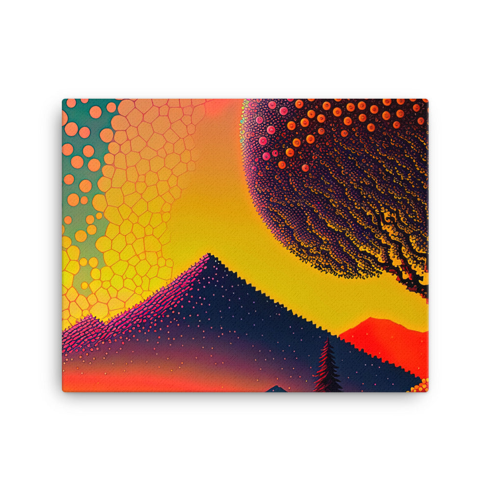 Berge und warme Farben - Punktkunst - Leinwand berge xxx 40.6 x 50.8 cm