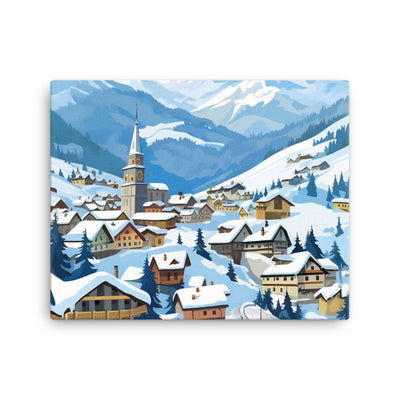 Kitzbühl - Berge und Schnee - Landschaftsmalerei - Leinwand ski xxx 40.6 x 50.8 cm